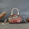 Hand Woven Genuine Leather Mixed Colors Shell Bag Random Color Blocked Women's Bag Versatile Shoulder Bags