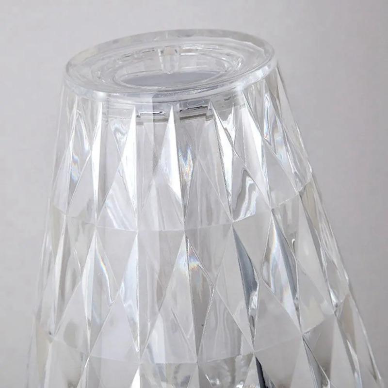 Современная Простая Изящная Акриловая Настольная Лампа USB Перезаряжаемая Сенсорная Настольная Лампа Украшение Спальни Светодиодный Ночник в Форме Бриллианта