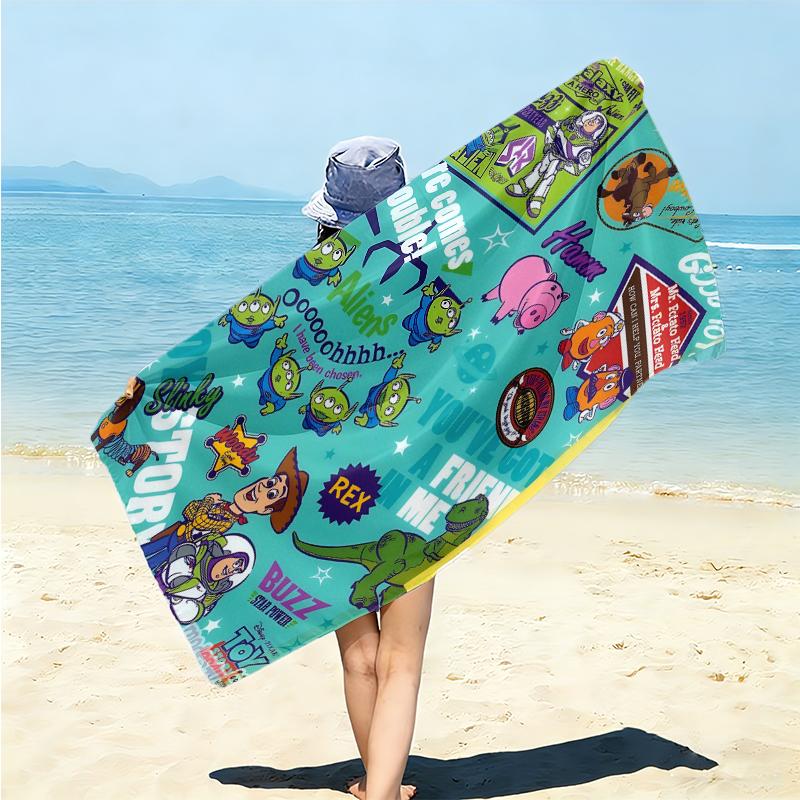 Colorful Disney Characters Towel Large Quick-Drying Microfiber soft S-Square Pants-s Beach Towel for Travel Fitness Bathing Camping. 0730s62