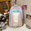 Simple Blocking Color Strap Decor Student Large Capacity Backpack For School