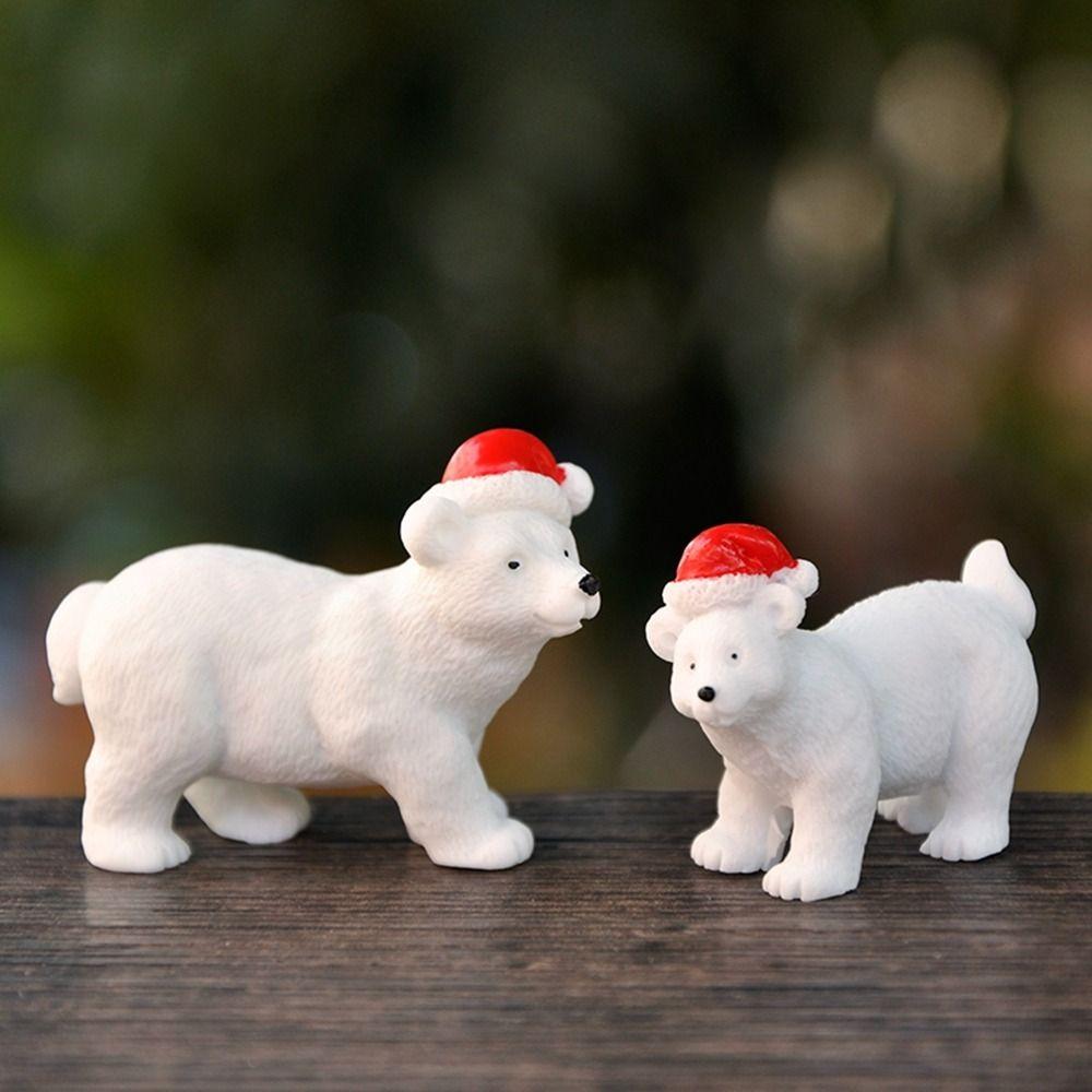 Home Decoration Desktop Decoration Craft Ornament DIY Accessories Polar Bear Figurines Christmas