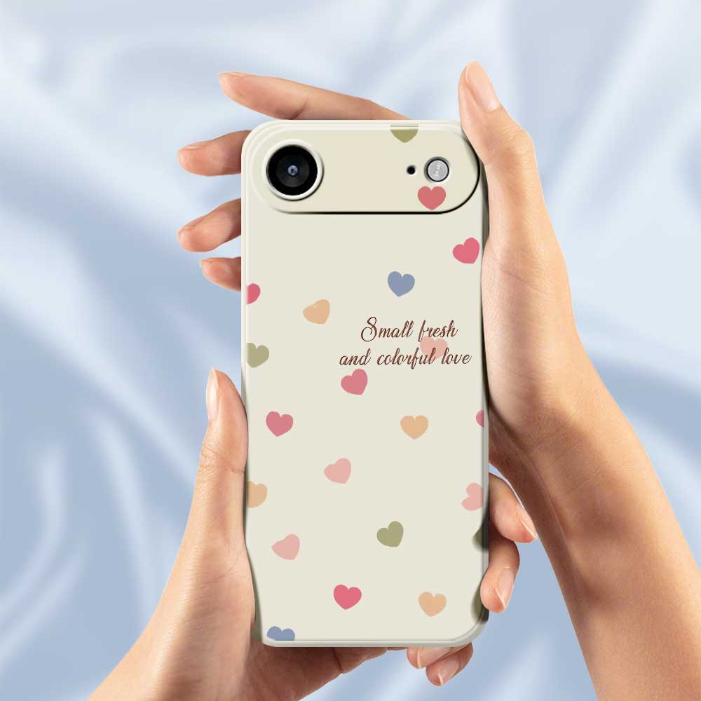 For iPhone 17 Air Case Colorful Love Pattern Printing Straight Edge TPU Phone Back Cover