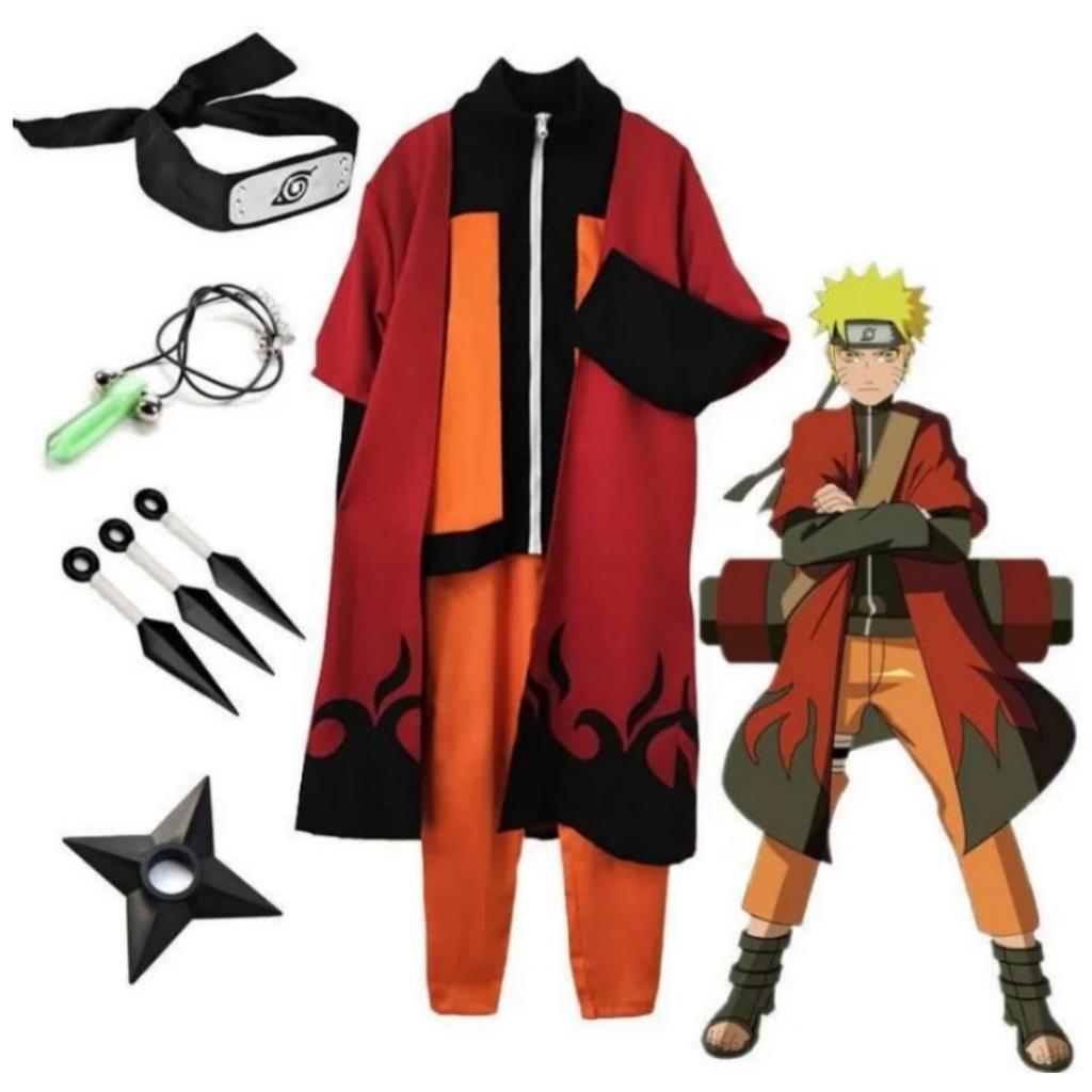 Костюм для косплея Наруто Узумаки Акацуки, Классический аниме-персонаж Наруто Шиппуден, Куртка, Штаны, Повязка на голову, Парик, Комплект для Хэллоуина, Карнавала, Вечеринки