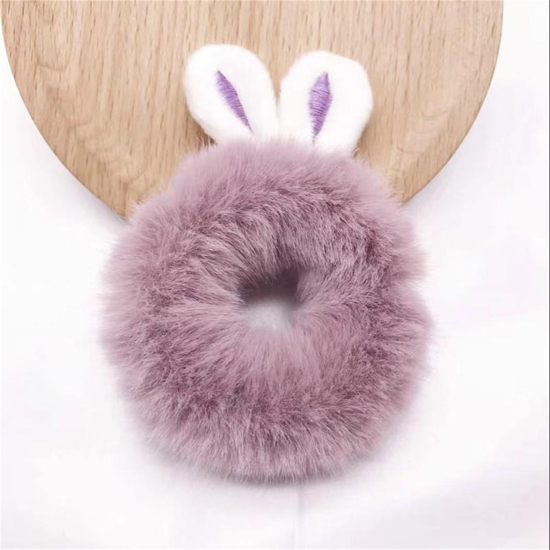 Милые кроличьи ушки, веревка для волос, эластичные резинки для волос карамельного цвета, аксессуары для волос для девочек