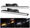 LED Daytime Running Lights with Sequential Turn Signal Function, LED Floating Turn Signals, Thin 8mm 12V, Set of 2 (Left and Right) (White)