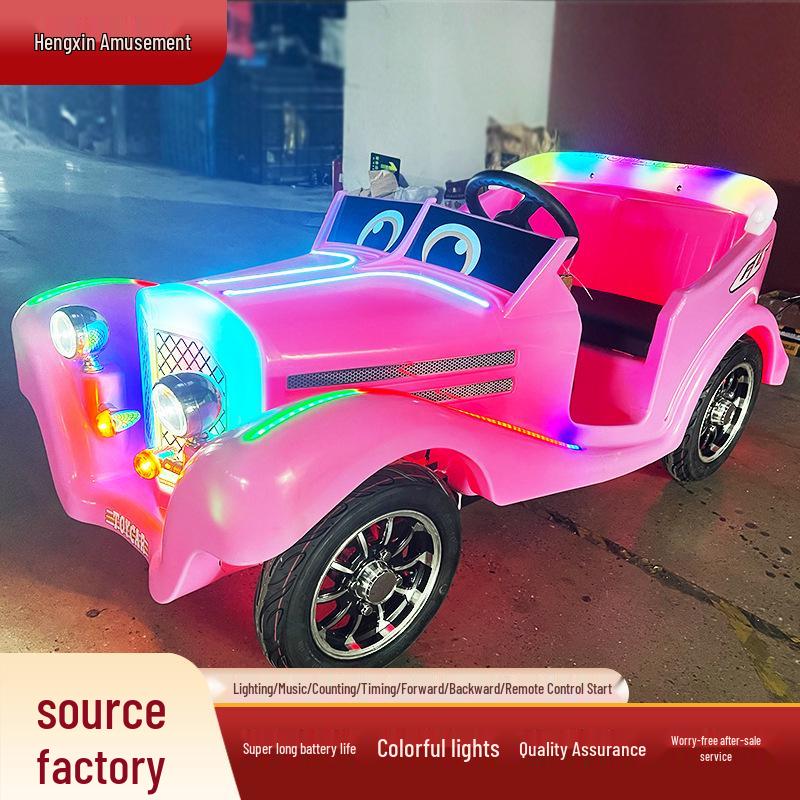Children's & Adults' Luminous Electric Scooter with Seat - Outdoor Double Bumper Amusement Vehicle