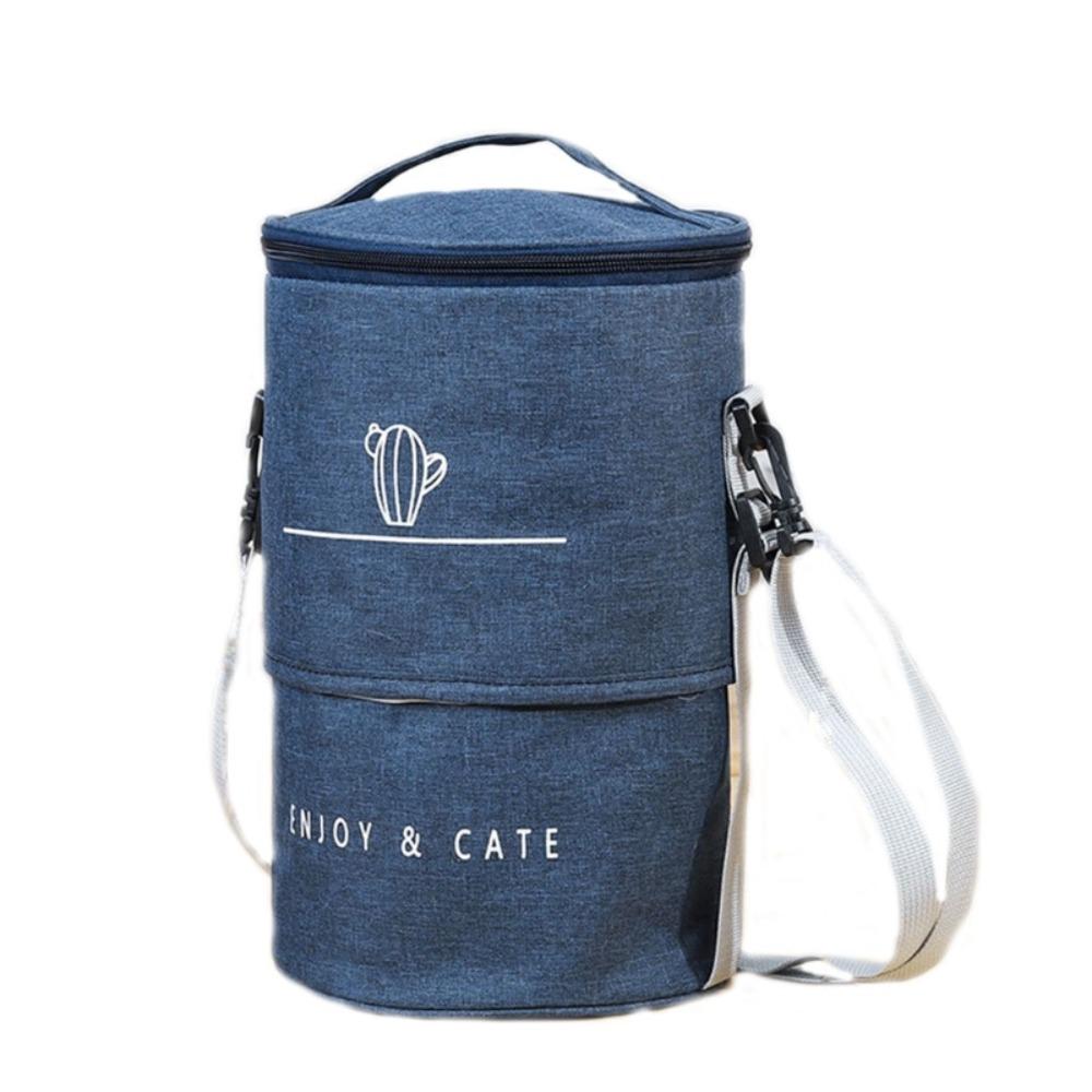Oxford Cylinder Insulated Lunch Box Bag Aluminum Foil Thermal Bag with Rice at Work