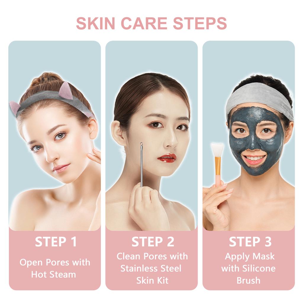 Отпариватель для лица, УФ-нано-отпариватель для лица, теплый туман, увлажнитель для лица, горячий отпариватель, емкость 90 мл, 20 минут пара