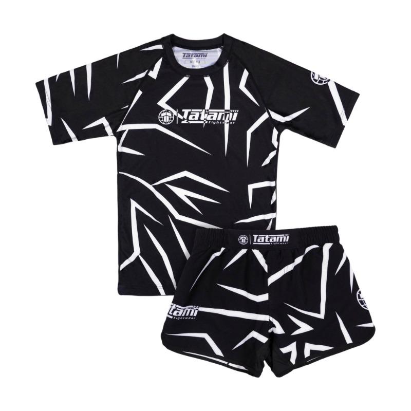 Летний комплект бойцовской одежды Primium Rash Guard и Fight Short в Белом и Черном Цветах Мужской Комплект для Тренировок по ММА, Джиу-Джитсу, Борьбе