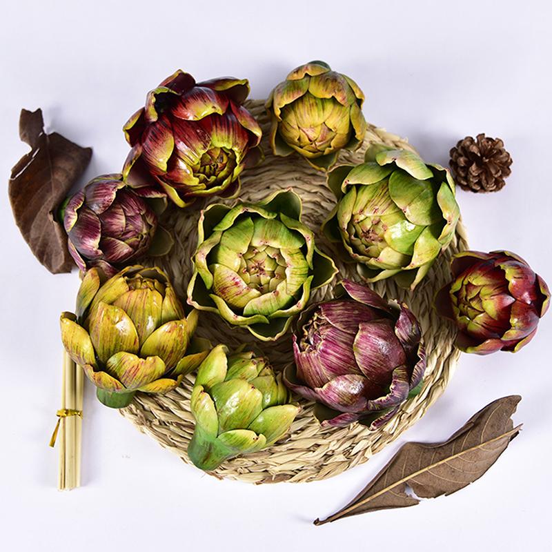 Artificial Artichoke Model Vase Filler Fake Vegetables And Fruits Faux Plant Kitchen Decorations Home Art Decor