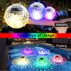 2Pcs Solar Floating Pool Lights With Rgb Color Changing Waterproof Led Light