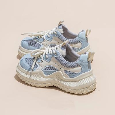 Gu Yunshu Летние новые кроссовки на толстой подошве с увеличением роста для девочек, универсальные сетчатые дышащие повседневные спортивные туфли для женщин