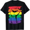 Graphic Birthday Gift Pride Month Merch LGBT Rainbow Fist LGBTQ Gay Pride T-Shirt Unisex Style Shirts for Women Men Clothing