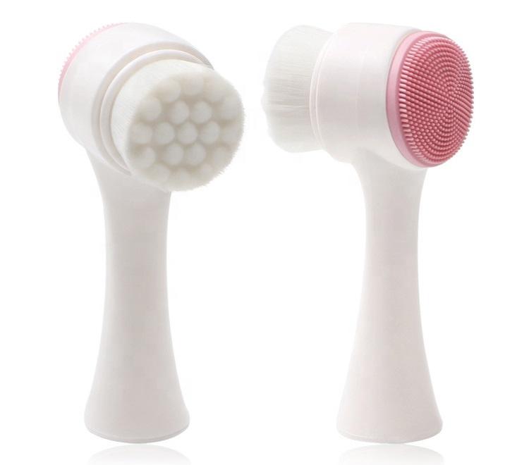 Good Quality Cheap Price Silicone Synthetic Hair Multi Colors Waterproof Manual Facial Cleansing Brush Private Label Acceptable