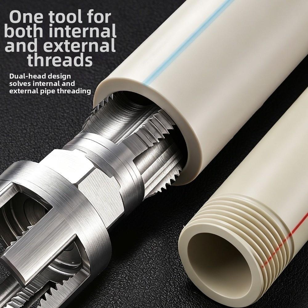 5 Tooth Pipe Threading Tool Hex Shank Internal External Threader Plumbing Maintenance
