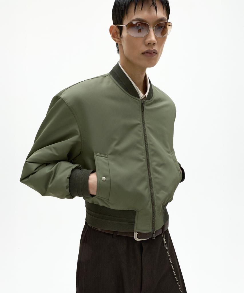 Lmood Bare Nylon Ma-1 Bomber Jacket Khaki