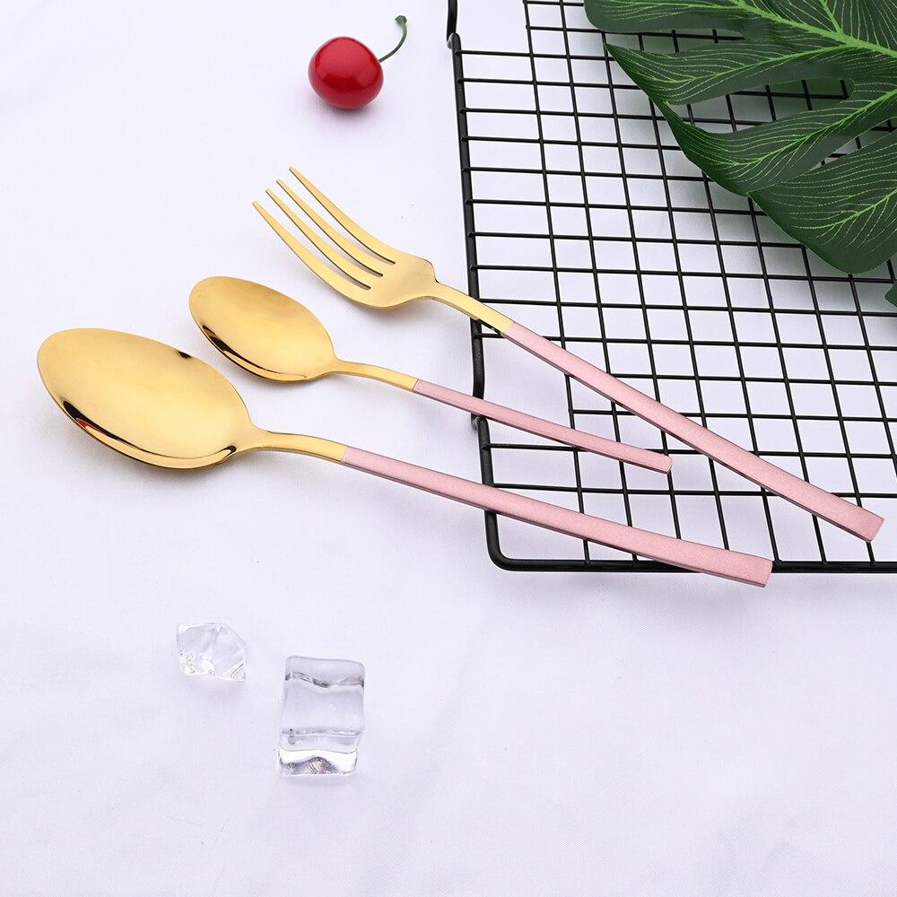 24 шт., черный набор столовых приборов, нож, вилка, ложка, набор столовой посуды, зеркало из нержавеющей стали, чайные ложки, столовые приборы, набор столового серебра