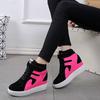 Модные высокие кроссовки на платформе Женские уличные повседневные туфли на танкетке Красные кроссовки Женские черные кроссовки на платформе Вулканизированные туфли Zapatos Mujer