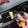 QPVH8 Suede Clean Leather Cloth Car Washing Cleaning Tool Air Conditioner Outlet Cleaning Soft Brush For Tesla Model Y S X car sticker