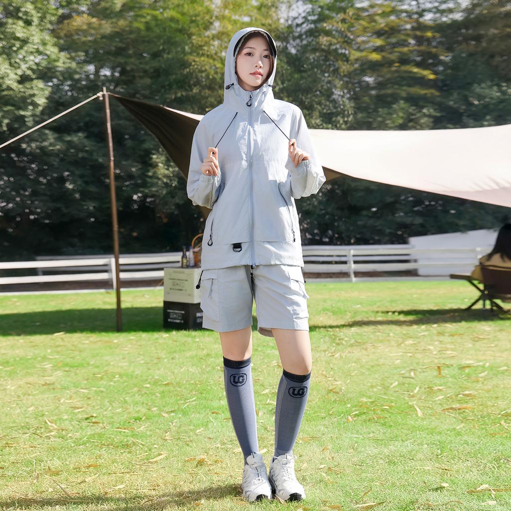 Sunscreen clothing outdoor cool summer men's and women's hooded thin skin clothing jacket loose breathable windproof sunscreen clothing