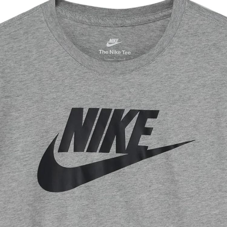 Nike Спортивная футболка с логотипом алфавита и круглым вырезом, мужские топы, серая BV0629-063