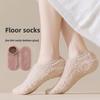 5-1 Pairs Winter Thick Coral Fleece Floor Socks, Men's and Women's Home Anti Slip Socks, Solid Color Boat Socks, Autumn and Winter Sleep Socks