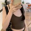 Deep V Neck Skinny Camisole Tank Vest Top Women All-match Y2K Slim Fitted Tops  Summer