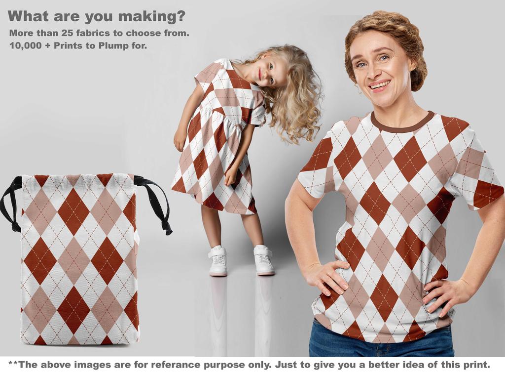 oneOone Хлопчатобумажная гибкая коричневая ткань в клетку Argyle Diy Одежда для квилтинга Ткань с принтом в ярдах 40 дюймов