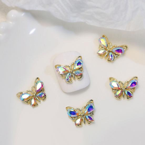 10 шт. украшения для ногтей сияющие легкие вставки трехмерные яркие цвета DIY сверкающие бабочки украшения для ногтей маникюрные дизайны поставка для салона красоты