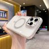 For iPhone 16 Pro Clear Case TPU + Acrylic Glitter Phone Cover Compatible with MagSafe