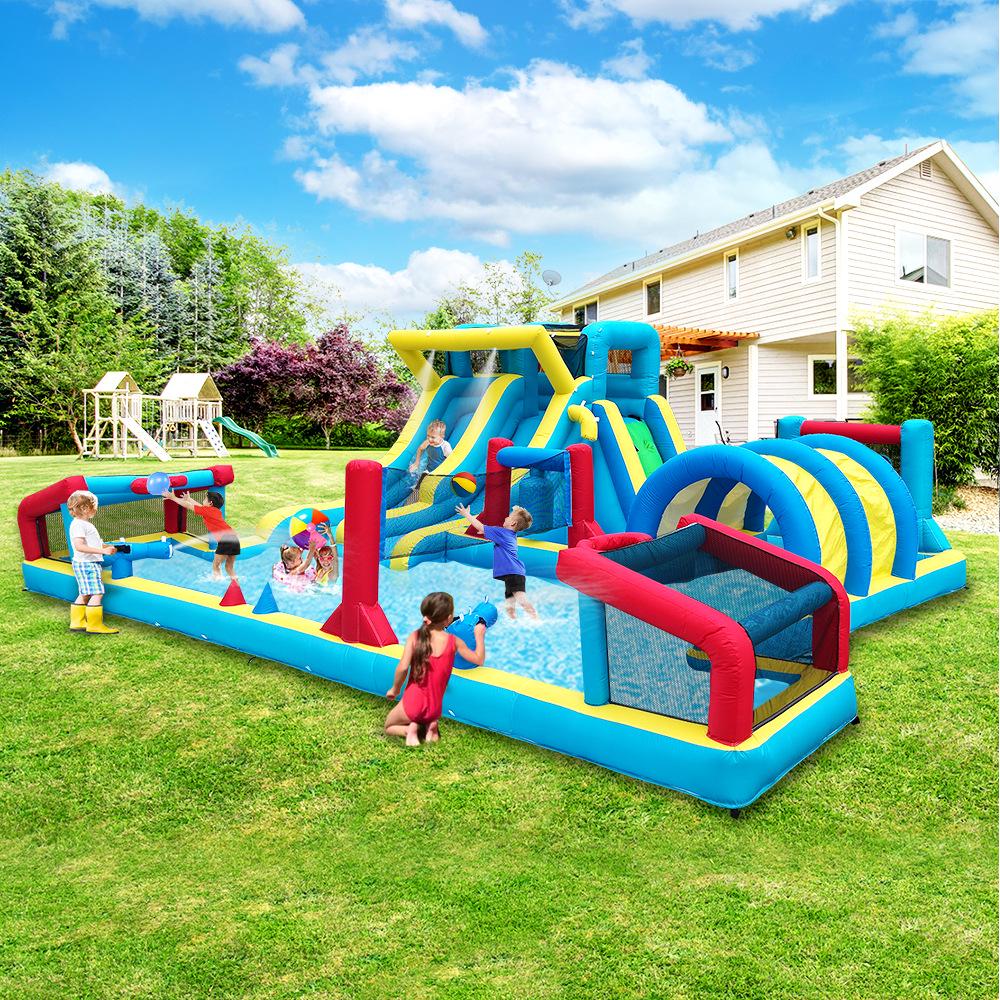 Kids' Outdoor Inflatable Water Slide & Castle Playground