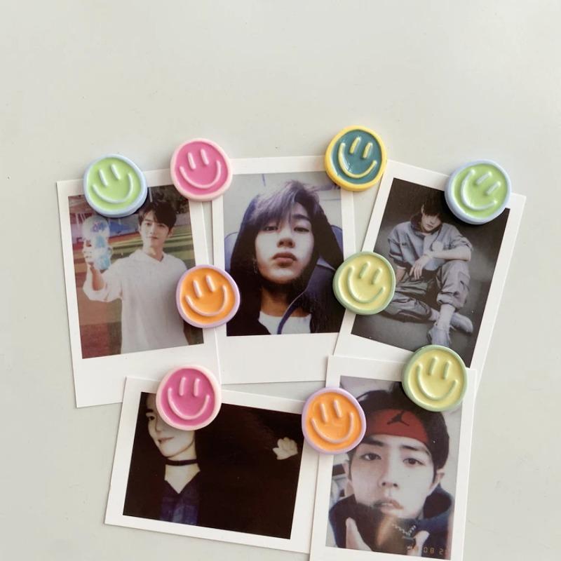 10 шт./5 шт. Мультяшные круглые магниты на холодильник из смолы в скандинавском стиле, для украшения дома, досок для сообщений