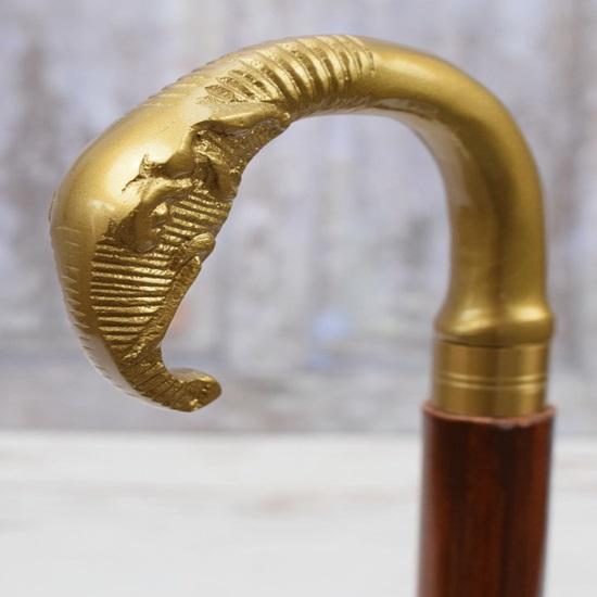 Трость для ходьбы из латуни в форме головы слона 93,98 см, деревянная и латунная трость для ходьбы, подарок дедушке