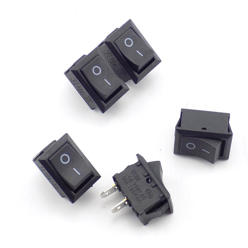 5 шт. 2-контактный кулисный переключатель для лодки, 6A/250 В переменного тока, 10 А, 125 В переменного тока, 15*21 мм, кнопка для приборной панели автомобиля, грузовика, фургона, квадроцикла, дома