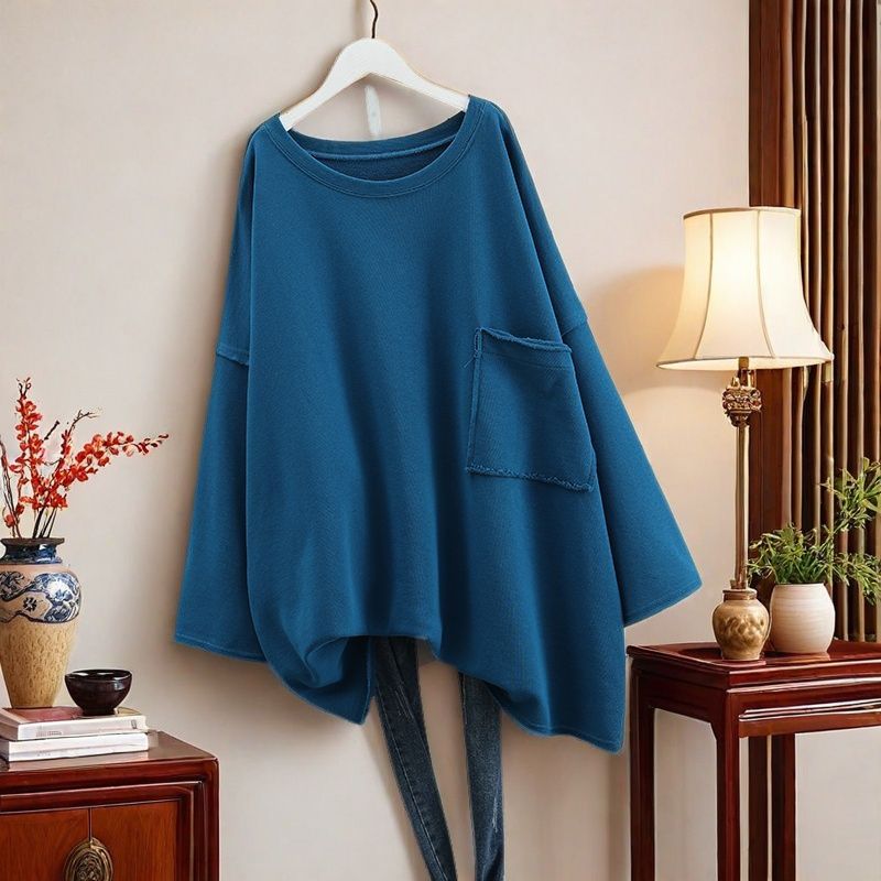 Женский худи большого размера однотонный с длинным рукавом и карманом, весна-осень, свободный крой, повседневный, оверсайз, пуловер