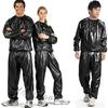 Unisex Sweat Sauna Exercise Gym Fitness Weight Loss Suit Top Pants Clothes Set