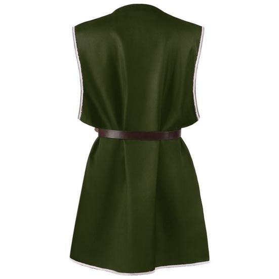 Средневековая туника викингов, рубашка с v-образным вырезом без рукавов и поясом средней длины, большие размеры, косплей, сцена, события эпохи Возрождения, костюм на Хэллоуин, пиратский топ