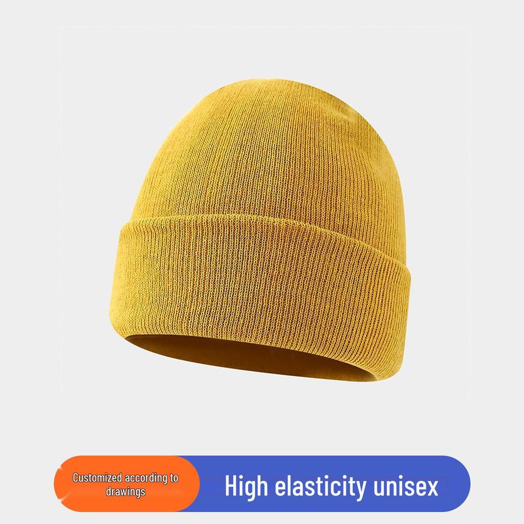Персонализированная зимняя шапка бини с логотипом - Вязаная шапка с вышивкой на заказ, Теплый осенний подарок, Однотонная