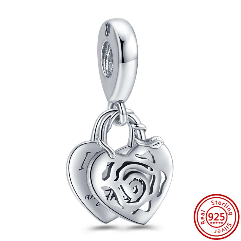 Angel Heart Wing Feather Balloon Pavé Newest Sale Beads Fit Original Charm Bracelet 925 Sterling Silver Jewelry