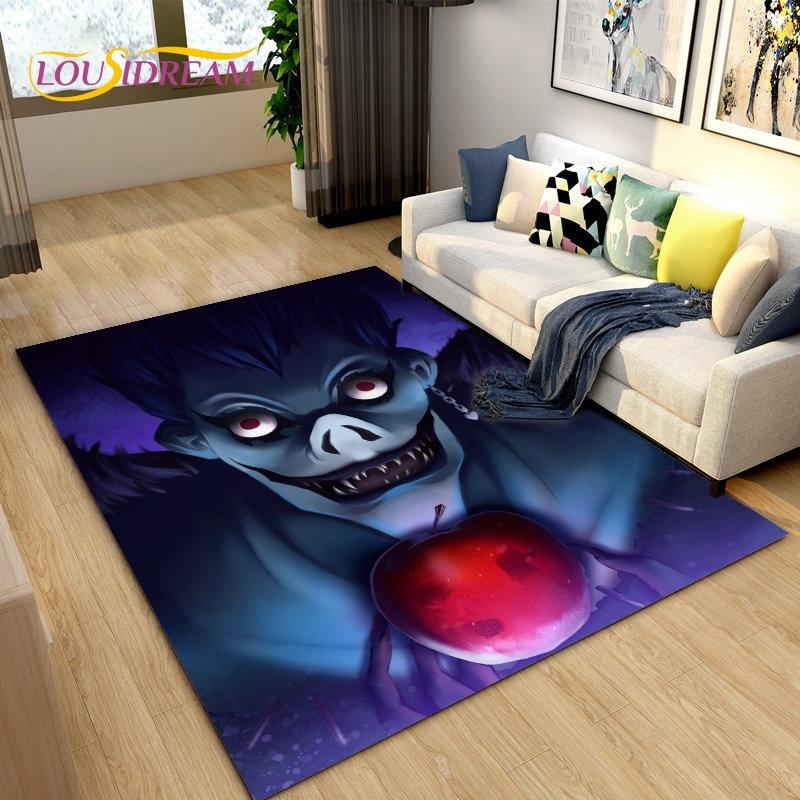 Большой ковер в стиле аниме Death Note, коврик для гостиной, дивана, детской комнаты, кухонный коврик для ванной комнаты, мягкий нескользящий напольный коврик