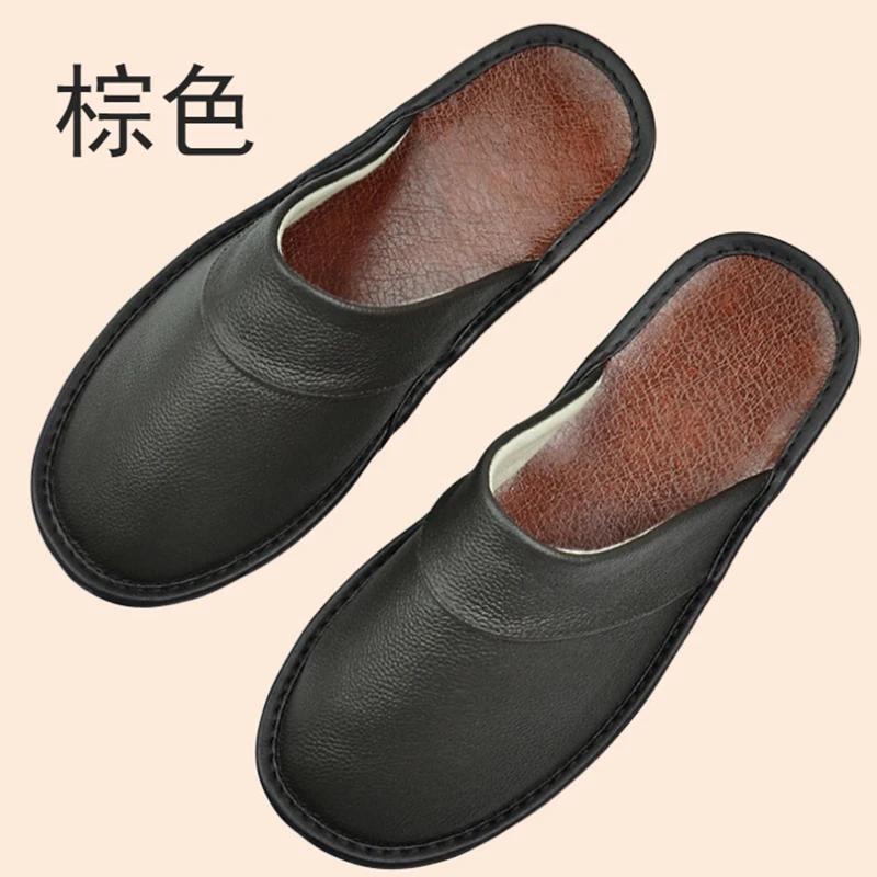 Тапочки из коровьей кожи унисекс большие размеры льняные домашние мужские тапочки для дома для мужчин женские мужские тапочки роскошные мягкие туфли на плоской подошве
