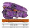 Western Belt Hot Luxury Crystal Rhinestone  Fashion Trend Belt Inlaid With Full Diamond Zinc Alloy Crown Button Head Belt
