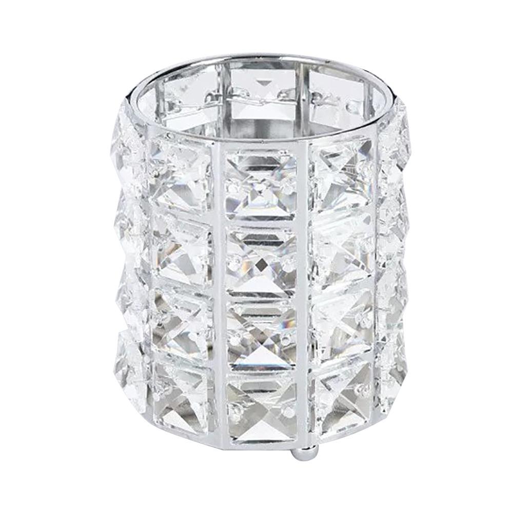 Metal+Crystal Makeup Brush Holder Desktop Organization Desktop Storage Bucket Fashion Pen Holder