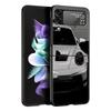 Черно-белый чехол для телефона автомобиля для Samsung Galaxy Z Flip3 Flip4 Flip5 Чехол-оболочка для Z Flip 3 4 5 6 7 Жесткая складная крышка