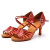 Яркие кожаные туфли для латинского вальса-ча-ча, современные бальные танцы для женщин, на каблуке 7 см