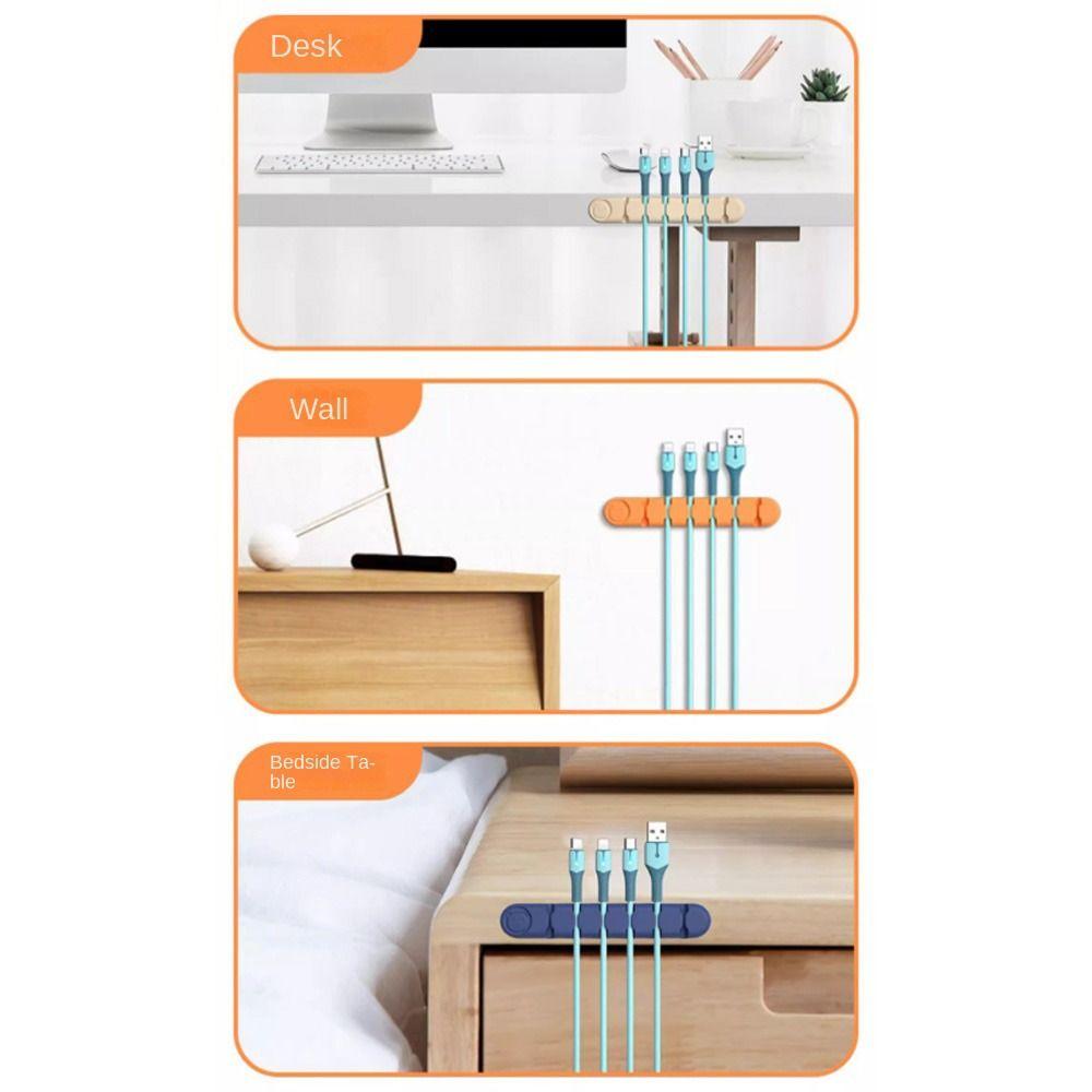 Self-adhesive Adhesive Cable Holder Clips Multi-function Wire Winder Desk Organizer Holder