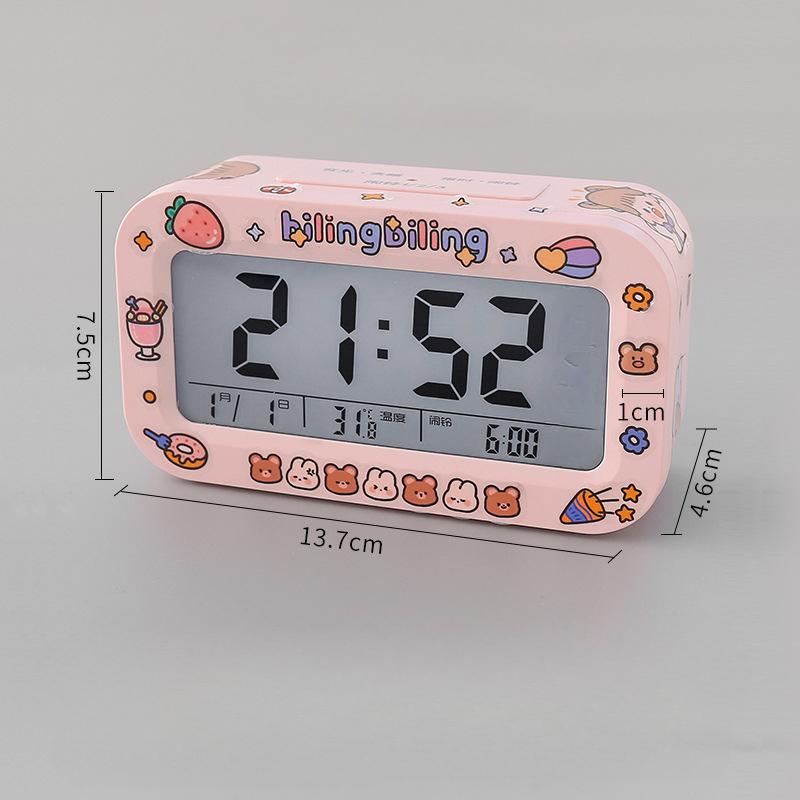 Умный электронный будильник для студентов, простой, милый, для спальни, общежития, многофункциональный, большой объем, беззвучный, прикроватный будильник