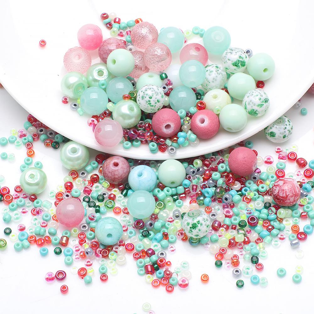 Контрастные хрустальные бусины, бусины просо, набор, браслет своими руками, ожерелье, серьги, бисерные украшения, аксессуары, бусины