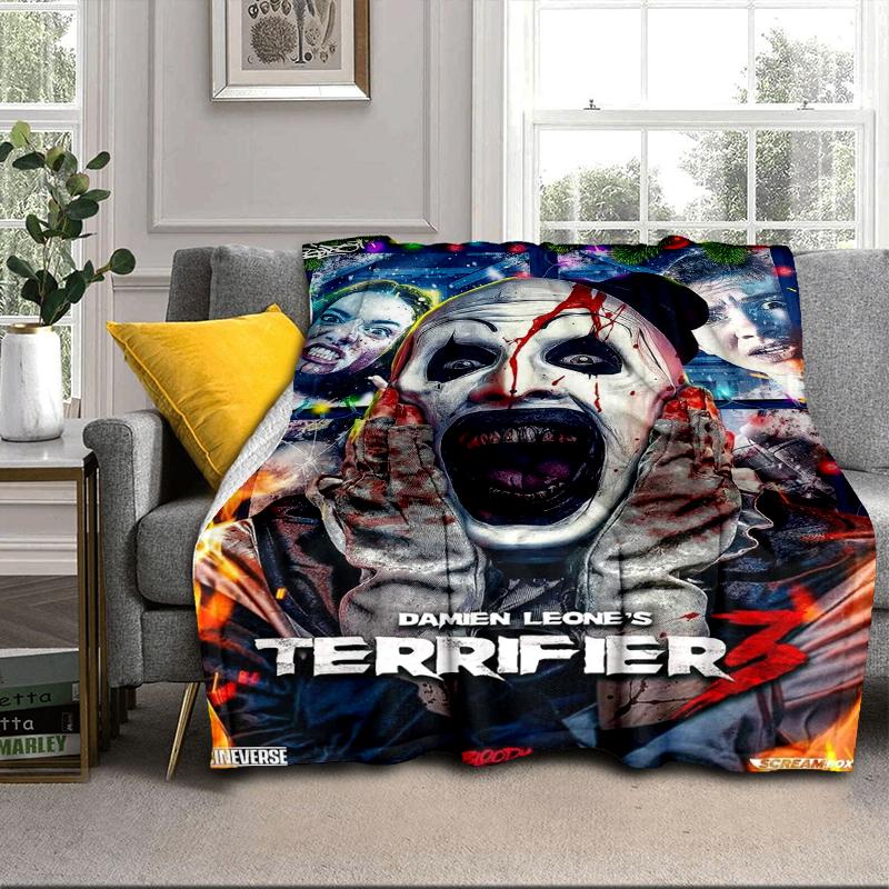 Clown Horror Blanket Flannel Blanket for bed, sofa, Camping, Hiking, Picnic Essentials, gift for family Fan gifts