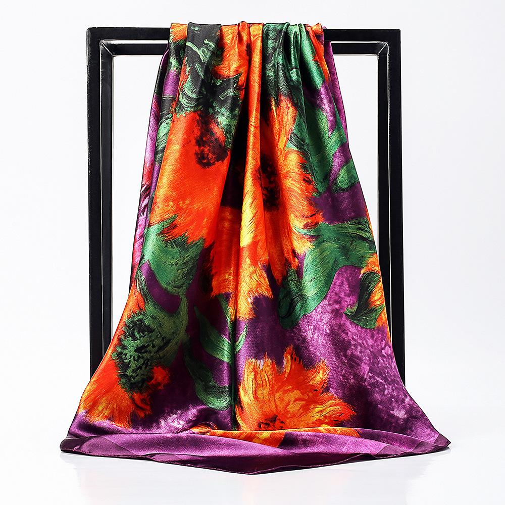 High-quality Luxurious Silk Scarves Headband Scarfs Neck Scarf For Women Chain Silk Scarf Women's Decorative Shawl